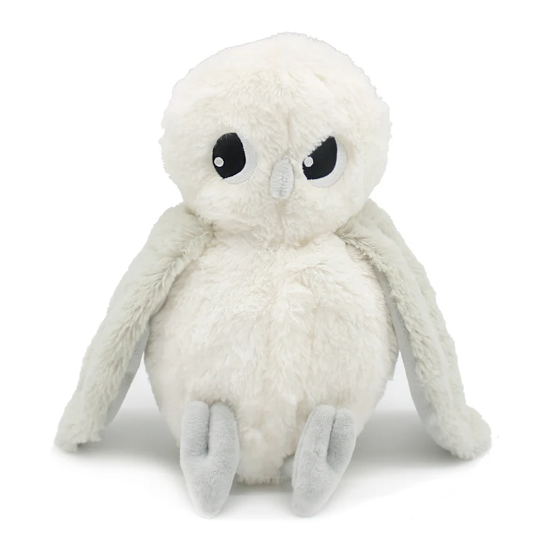 Peluche chouette polaire Coucou maman et son bébé gris clair - Les Ptipotos