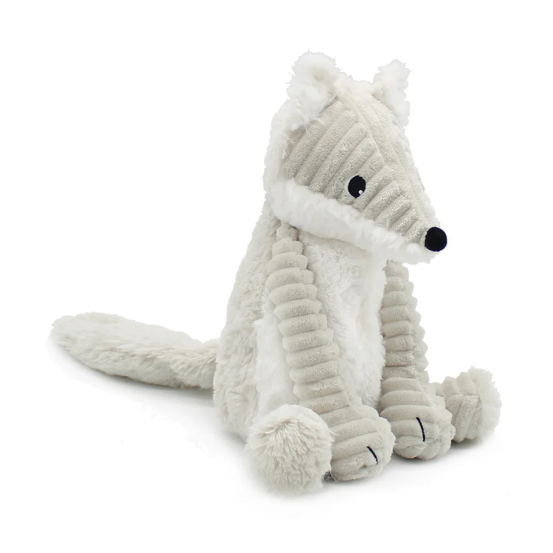 Peluche renard arctique Frimou maman et son bébé gris clair - Les Ptipotos