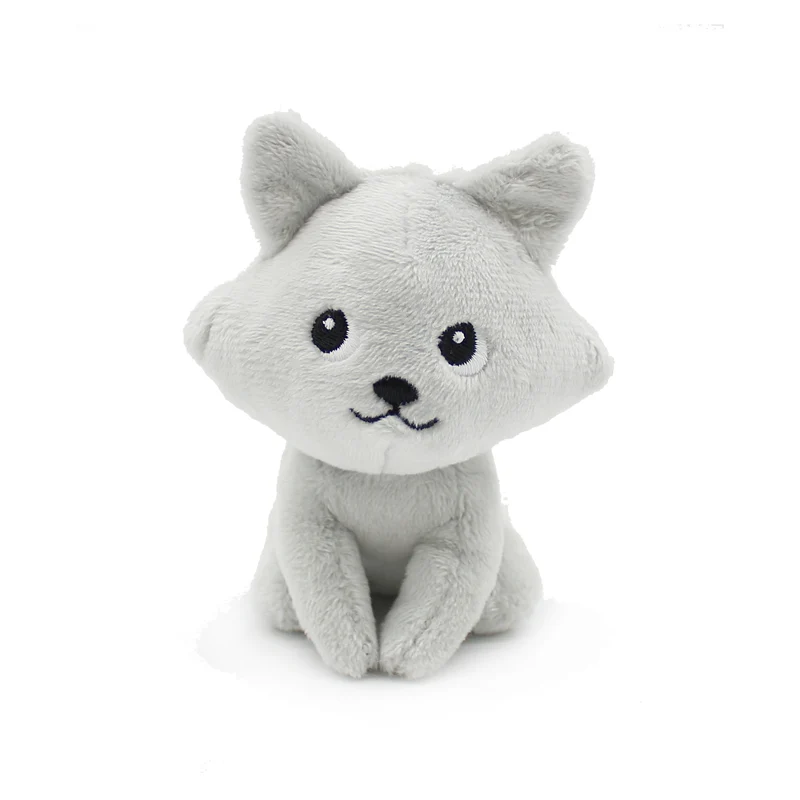 Peluche renard arctique Frimou maman et son bébé gris clair - Les Ptipotos