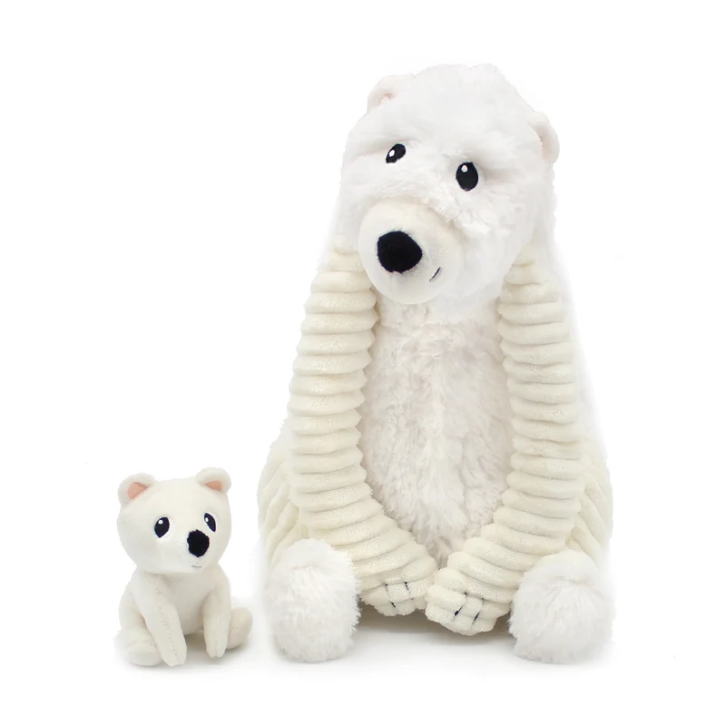 Peluche ours polaire Grobidou maman et son bébé blanc - Les Ptipotos