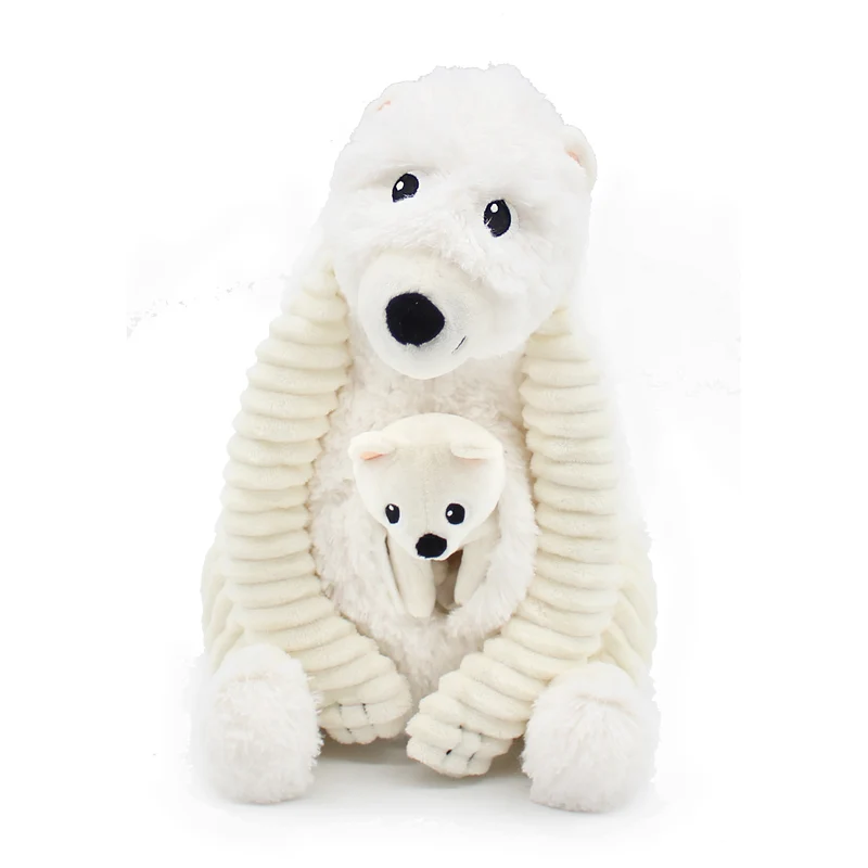 Peluche ours polaire Grobidou maman et son bébé blanc - Les Ptipotos