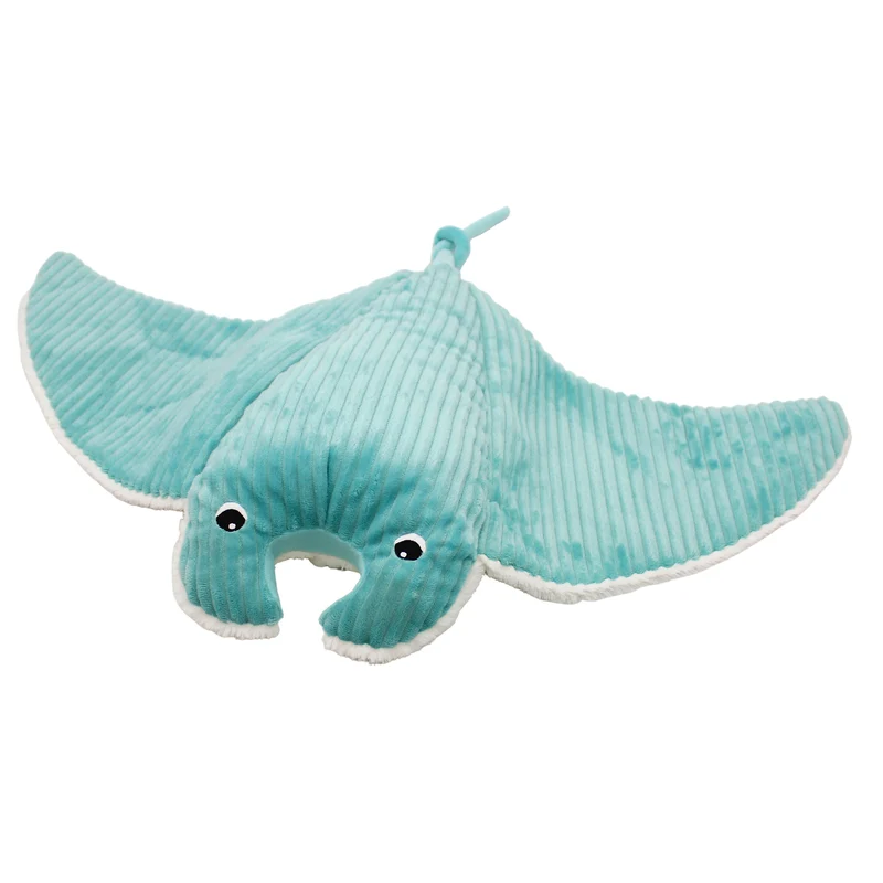 Peluche raie manta Mantalou maman et son bébé bleu aqua - Les Ptipotos