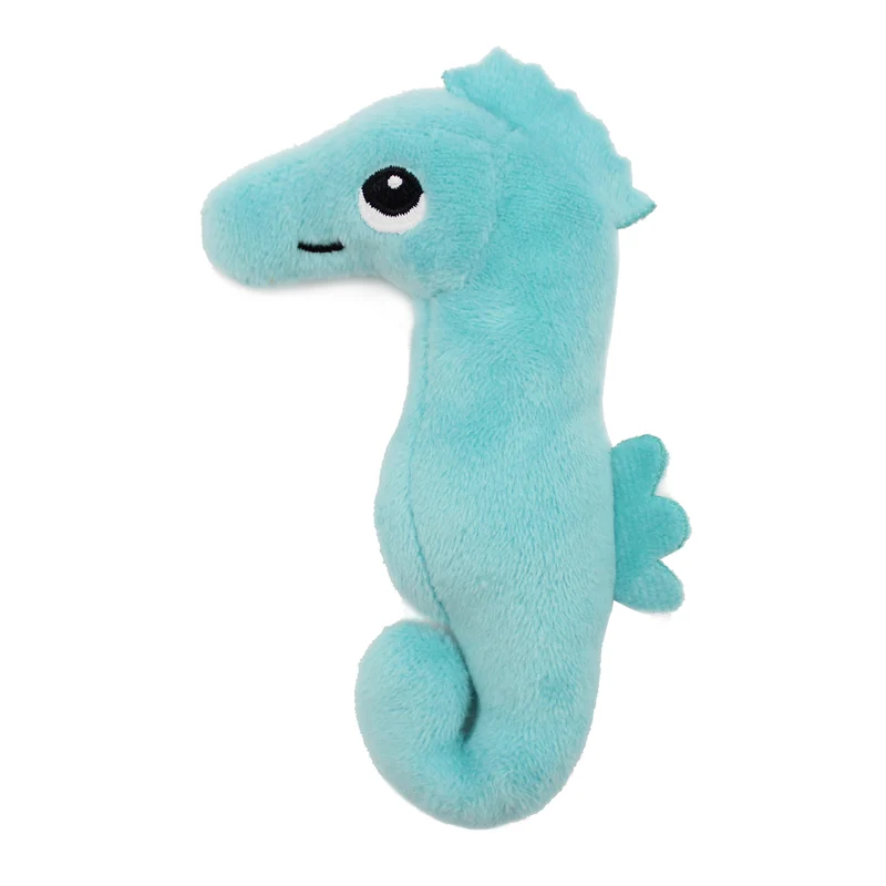 Peluche hippocampe Papadou papa et son bébé bleu aqua - Les Ptipotos