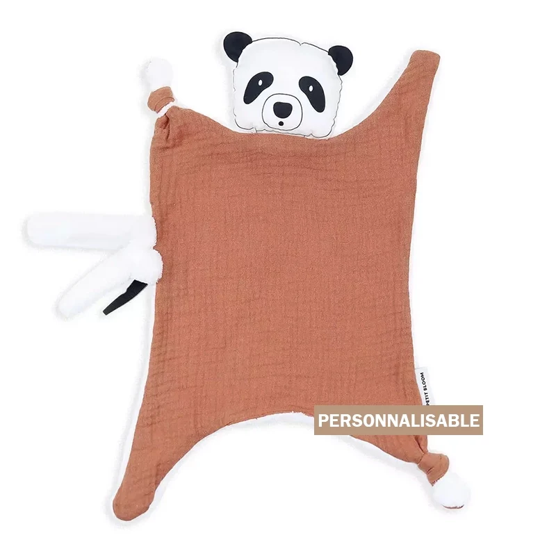 Doudou Lange Panda Doux couleur brique