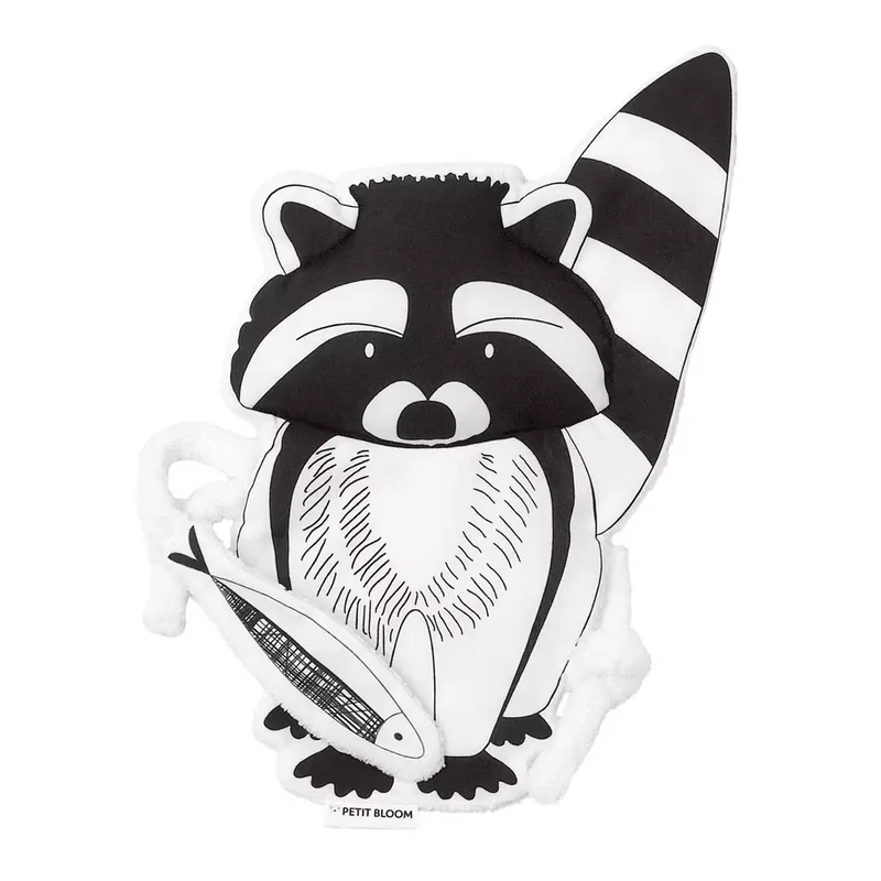 Doudou plat Raton Laveur Petit Bloom : Compagnon de bébé