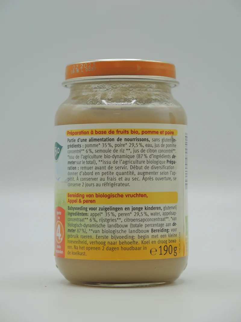 Pomme et poire, 190g, Holle