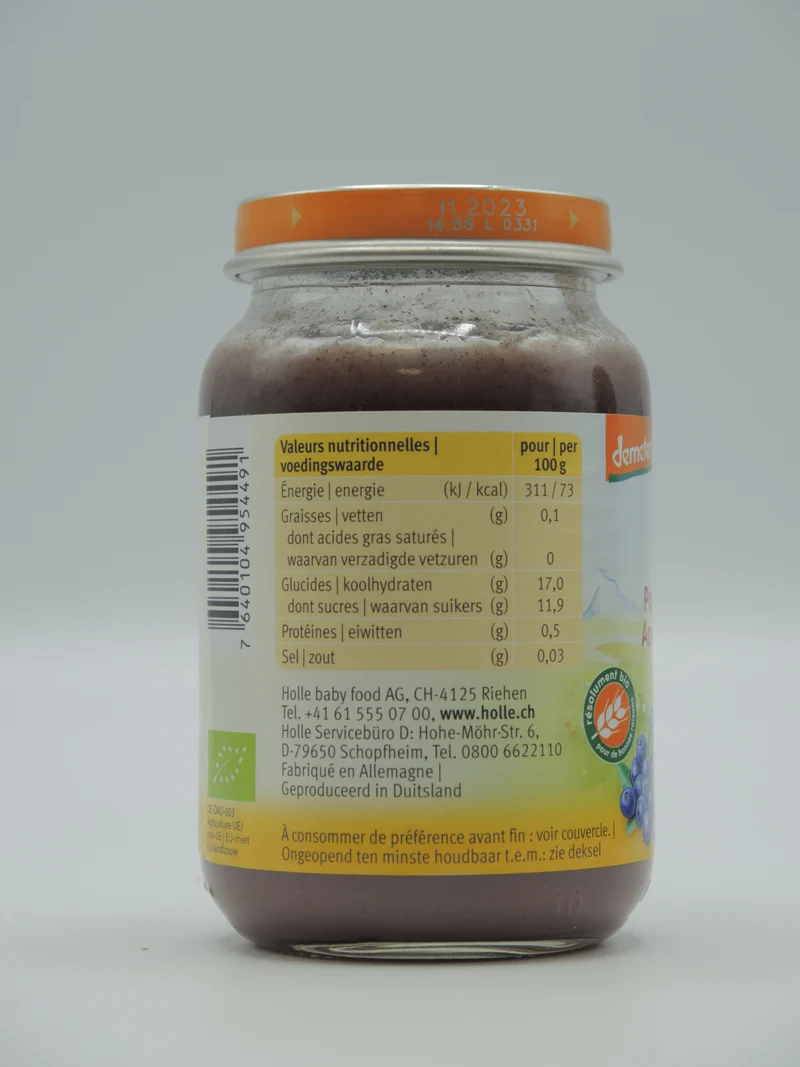 Pomme et myrtille, 190g, Holle