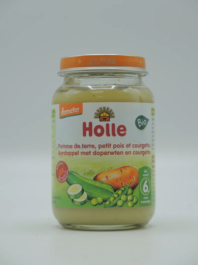 Pomme de terre, petit pois et courgette, 190g, Holle