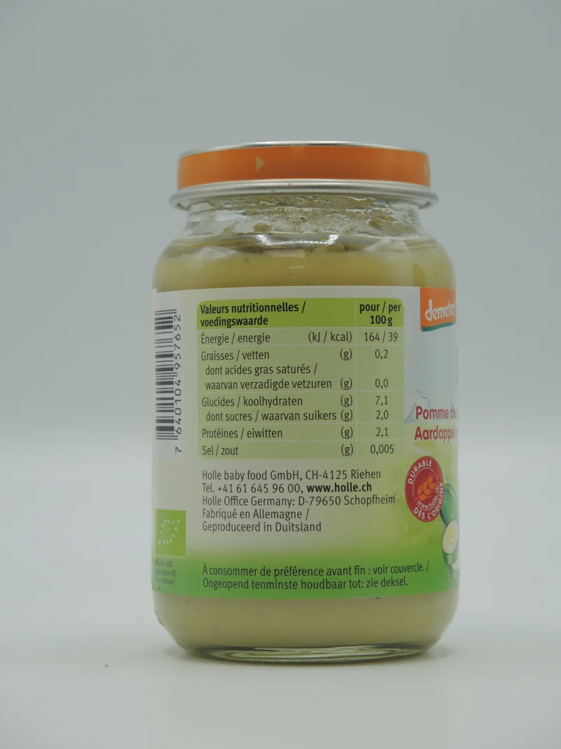 Pomme de terre, petit pois et courgette, 190g, Holle