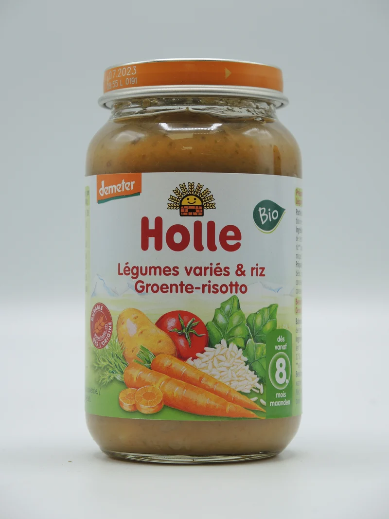 Légumes variés et riz, 220g, Holle