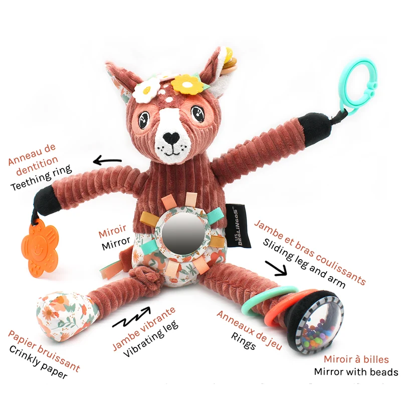 Peluche d'activités nomade Mélimélos la biche