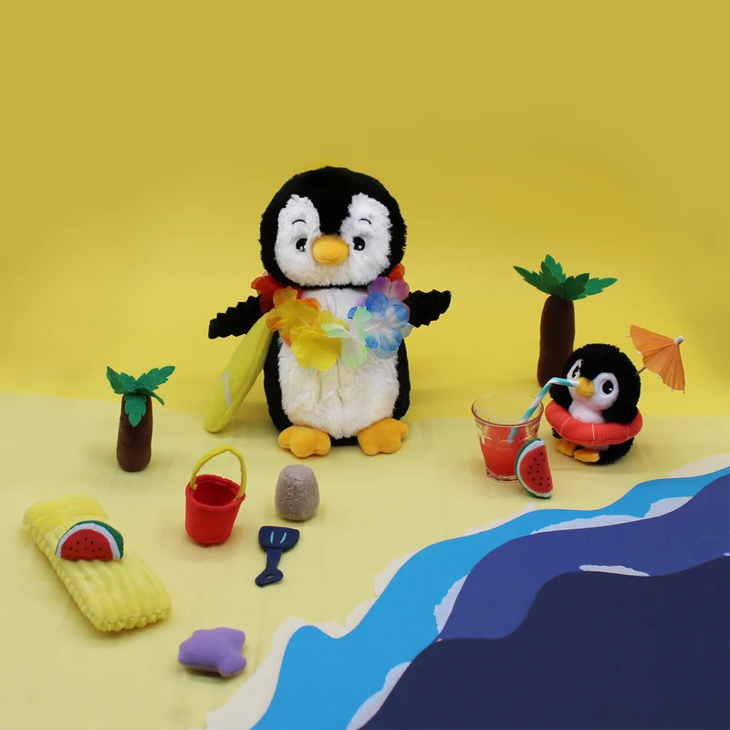 Peluche pingouin Iglou maman et son bébé bleu - Les Ptipotos