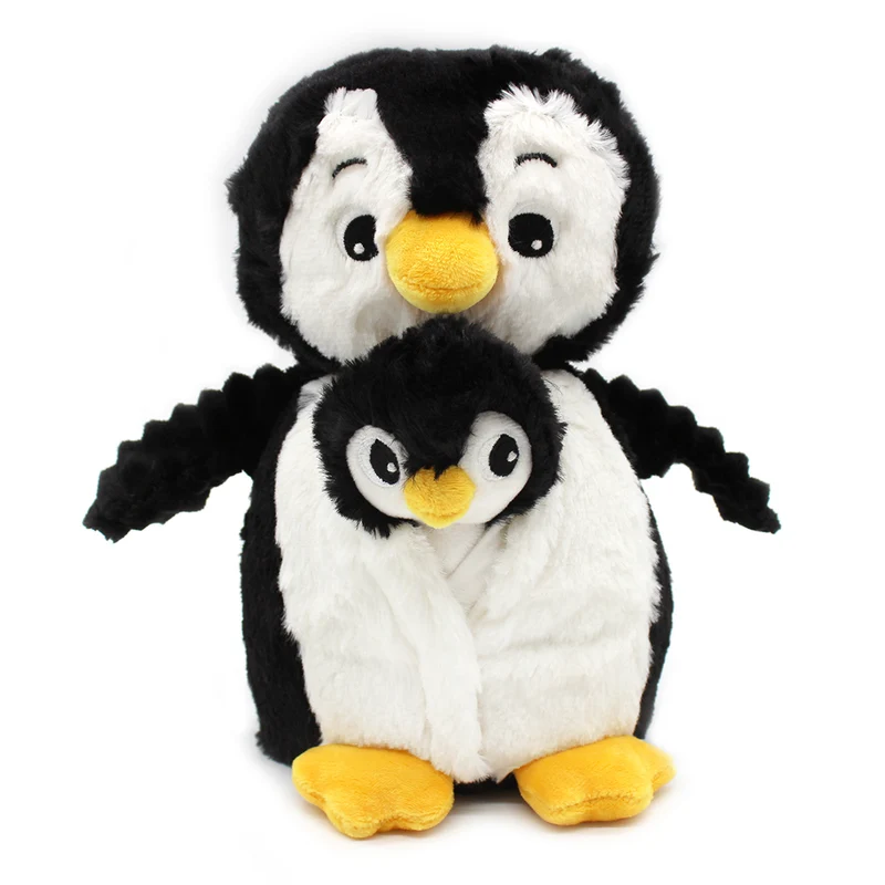 Peluche pingouin Iglou maman et son bébé blanc et noir - Les Ptipotos