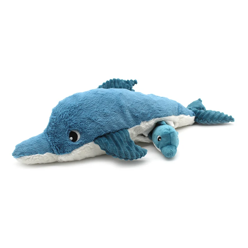 Peluche dauphin Tofou maman et son bébé bleu - Les Ptipotos