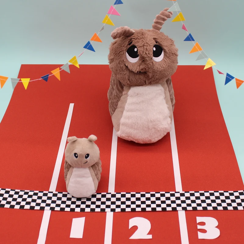 Peluche escargot Speedou maman et son bébé rose - Les Ptipotos