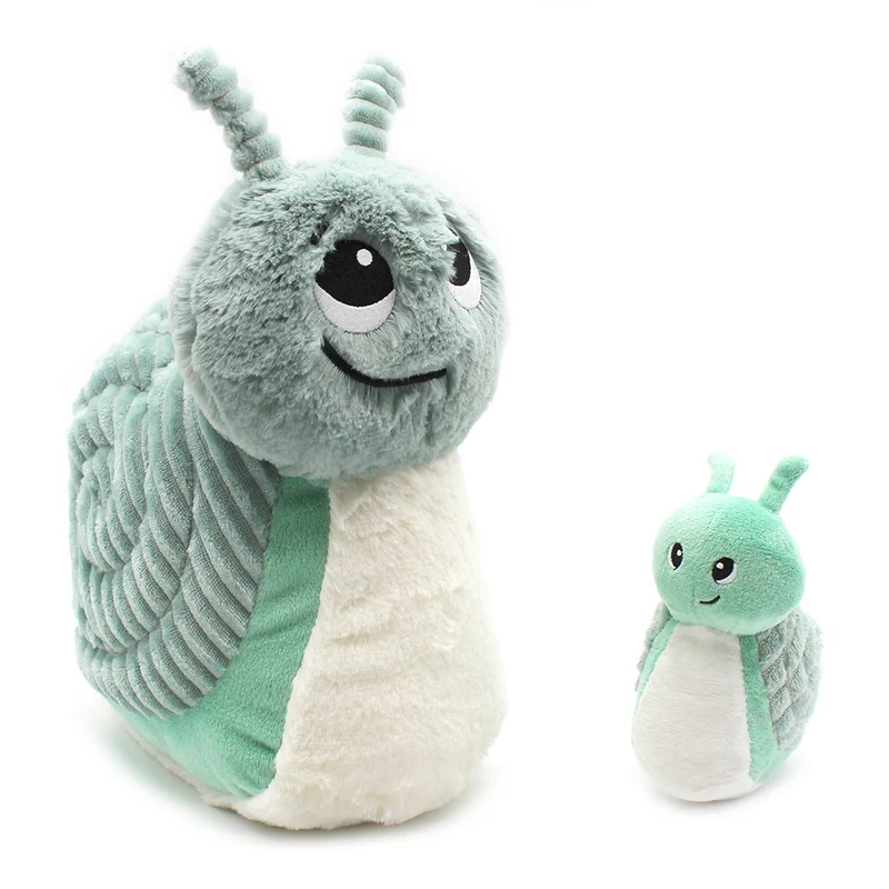 Peluche escargot Speedou maman et son bébé vert menthe - Les Ptipotos