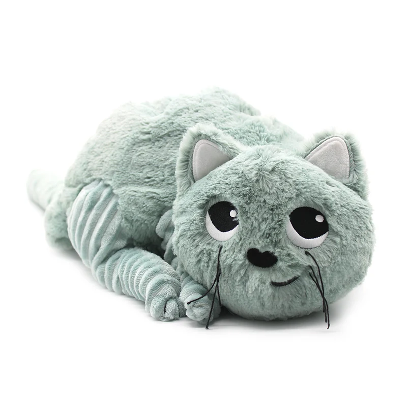 Peluche chat Miaou maman et son bébé vert menthe - Les Ptipotos