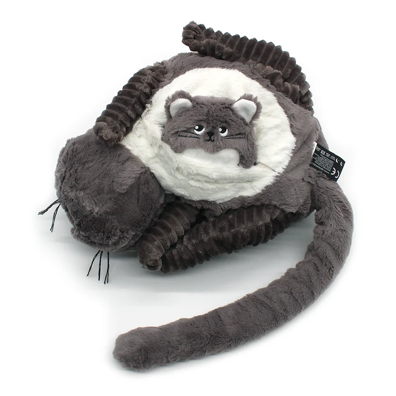 Peluche chat Miaou maman et son bébé gris - Les Ptipotos