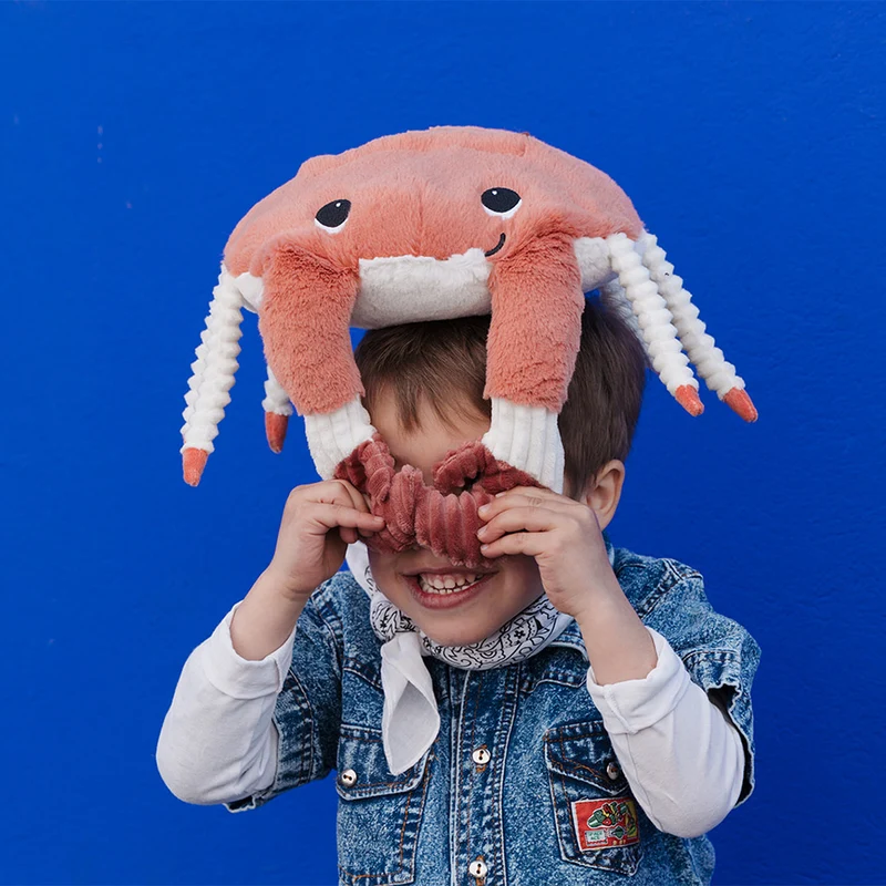 Peluche crabe Cassecou maman et son bébé terracotta - Les Ptipotos