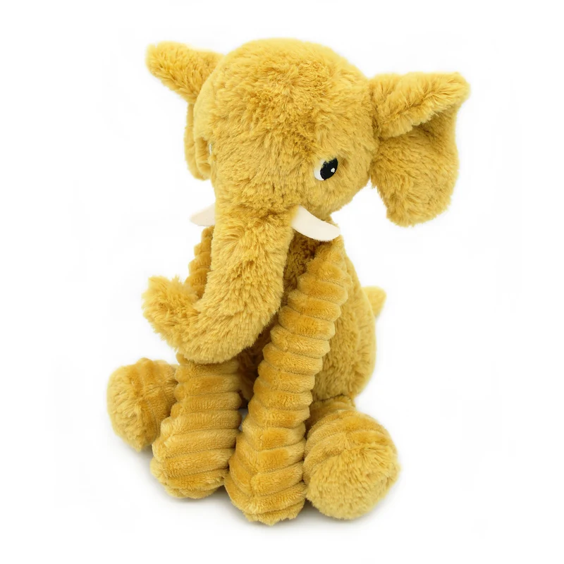 Peluche éléphant Dimoitou maman et son bébé jaune moutarde - Les Ptipotos