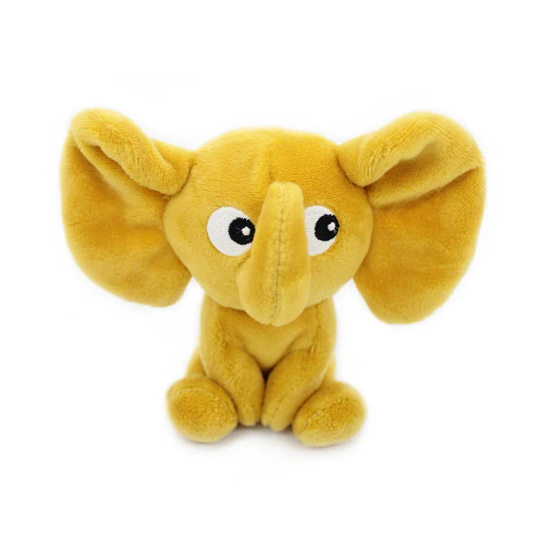 Peluche éléphant Dimoitou maman et son bébé jaune moutarde - Les Ptipotos