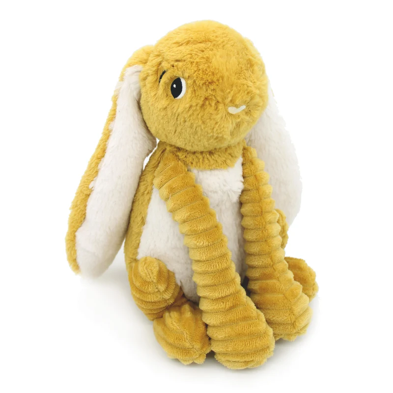 Peluche lapin Toudou maman et son bébé jaune moutarde - Les Ptipotos