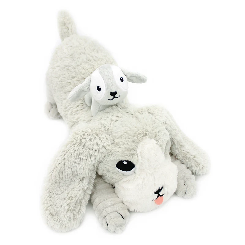 Peluche chien Toutou maman et son bébé gris - Les Ptipotos