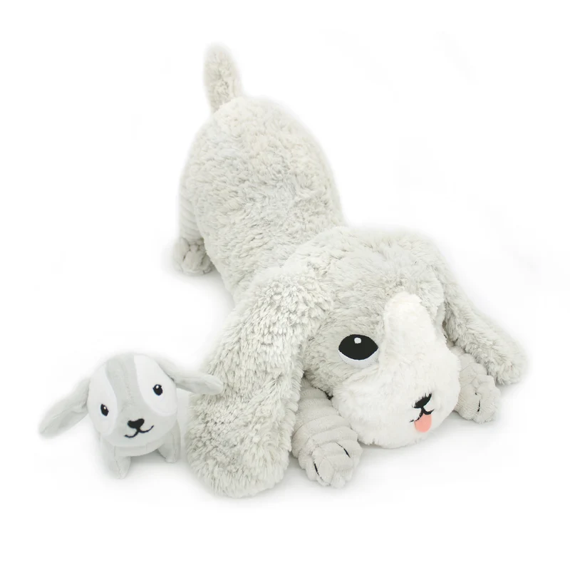 Peluche chien Toutou maman et son bébé gris - Les Ptipotos