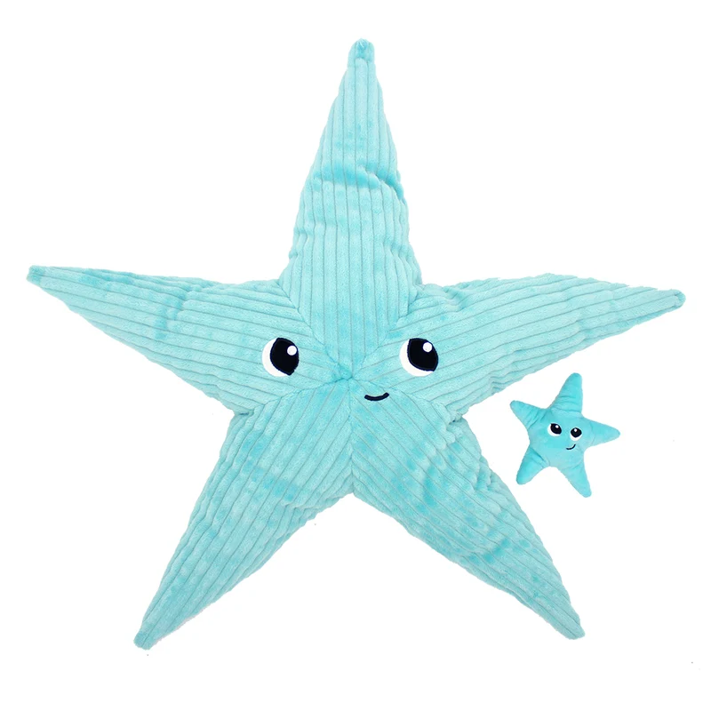 Peluche étoile de mer Wahou maman et son bébé bleu aqua - Les Ptipotos