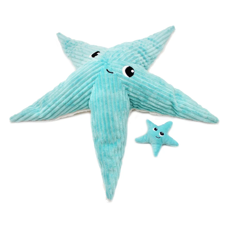 Peluche étoile de mer Wahou maman et son bébé bleu aqua - Les Ptipotos