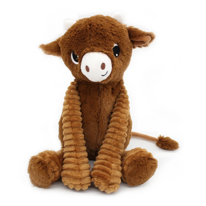 Peluche vache Hindou maman et son bébé marron cassonade - Les Ptipotos