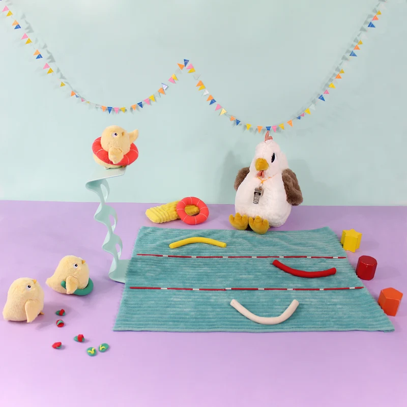 Peluche poule Pioupiou maman et son bébé blanc - Les Ptipotos