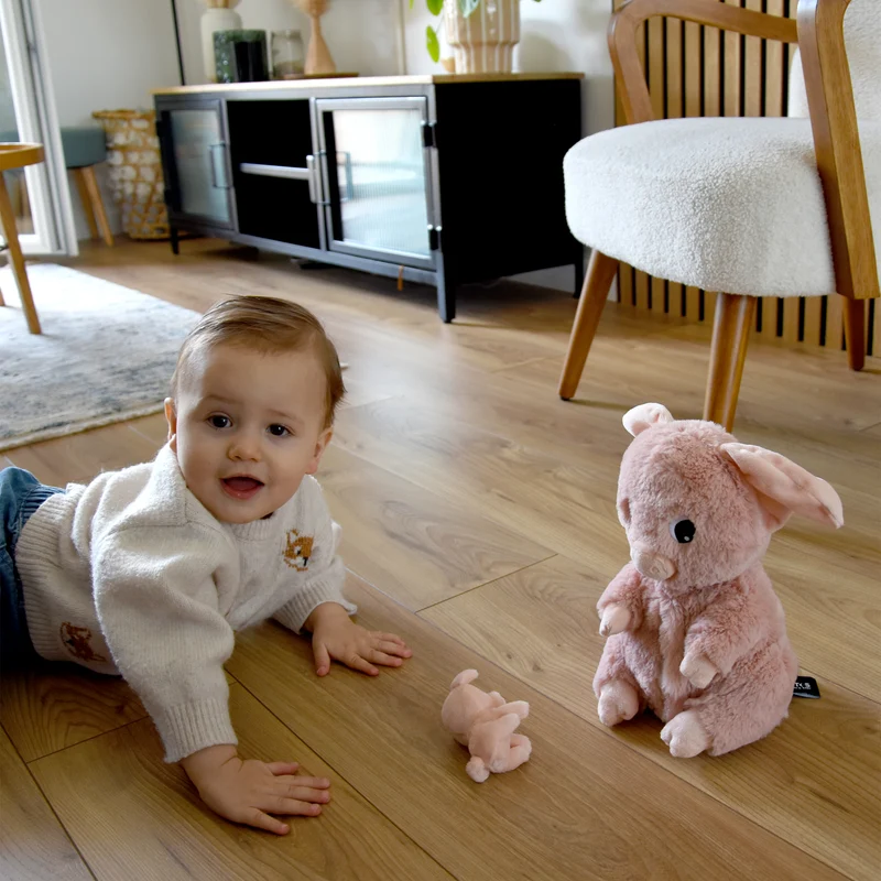 Peluche cochon Barbekiou maman et son bébé rose - Les Ptipotos
