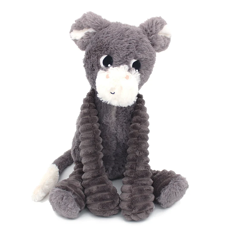 Peluche âne Poitou maman et son bébé gris - Les Ptipotos
