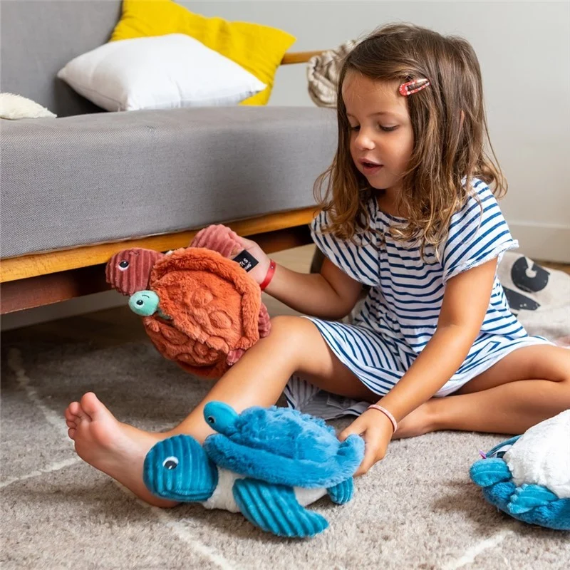 Peluche tortue Sauvenou maman et son bébé bleu - Les Ptipotos