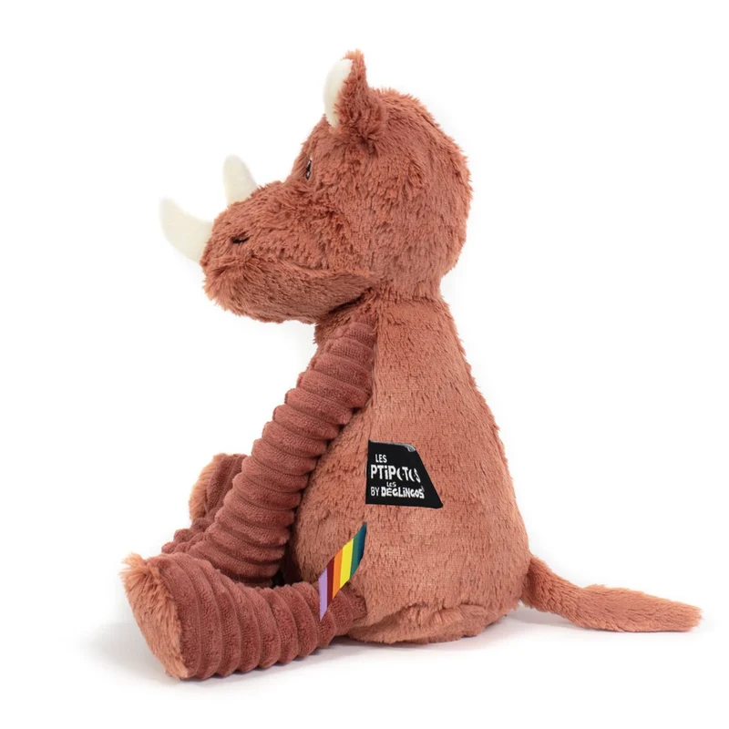 Peluche rhinocéros Grobisou terracotta - Les Ptipotos