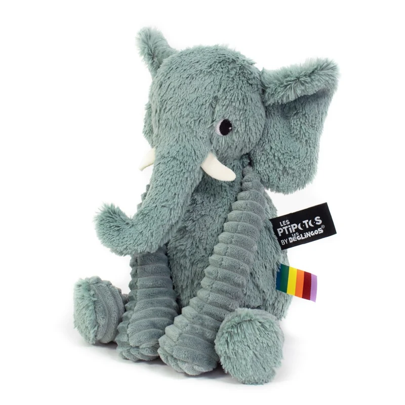 Peluche éléphant Dimoitou vert menthe - Les Ptipotos