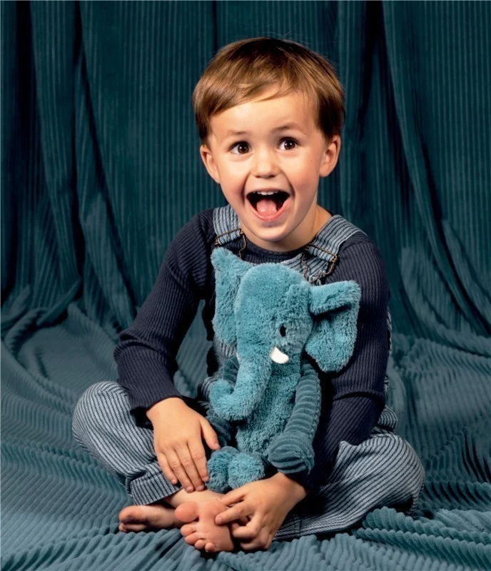 Peluche éléphant Dimoitou bleu - Les Ptipotos