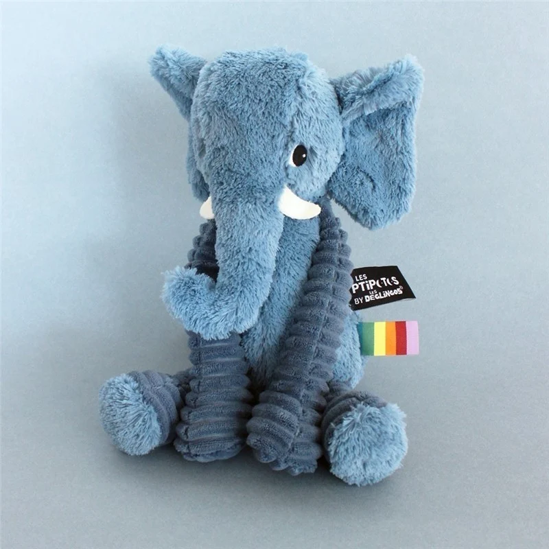 Peluche éléphant Dimoitou bleu - Les Ptipotos