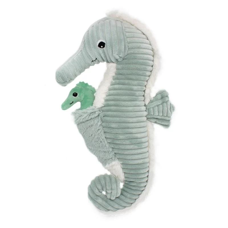 Peluche hippocampe Papadou papa et son bébé menthe - Les Ptipotos