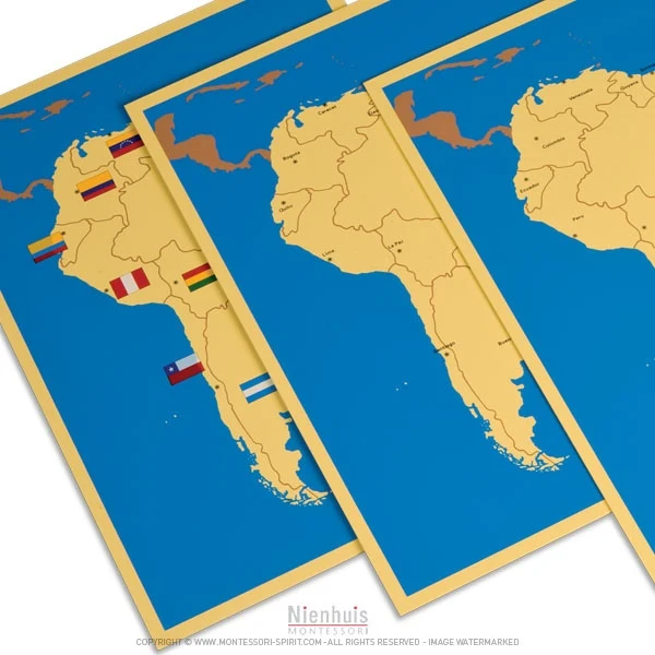 4 cartes de l'Amérique du Sud (anglais)