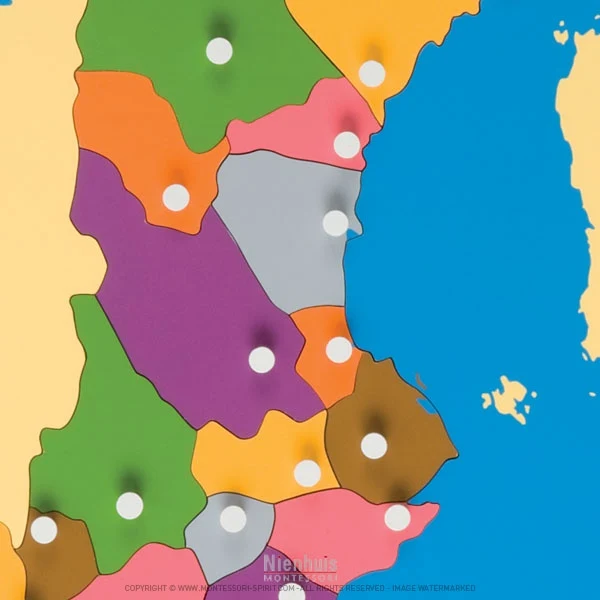 Carte puzzle de la Suède