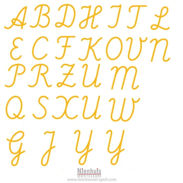 Lettres rugueuses majuscules : version internationale cursif