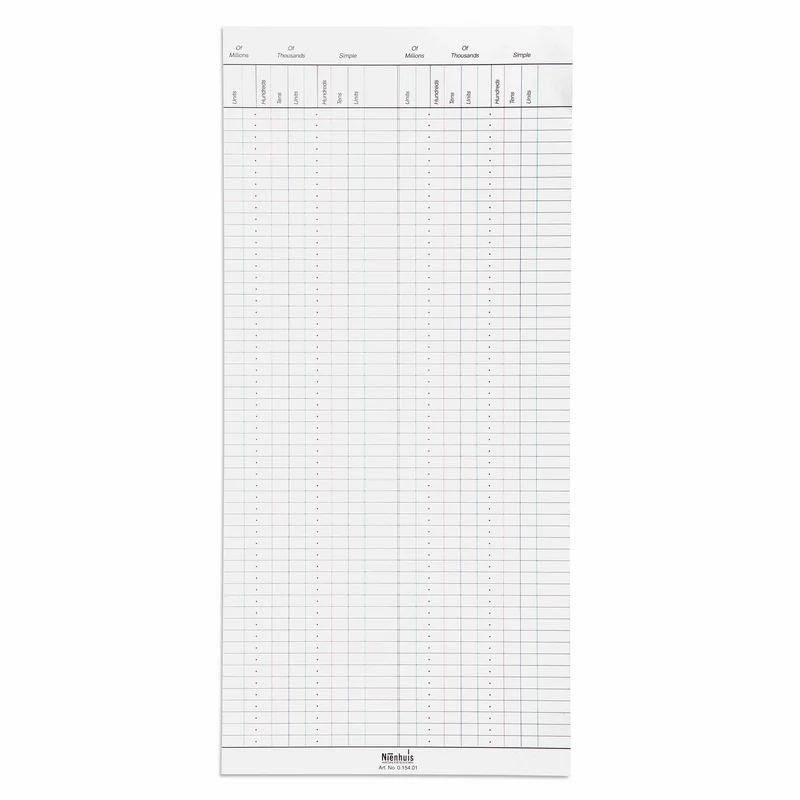 50 feuillets pour travail grand boulier - Nienhuis AMI