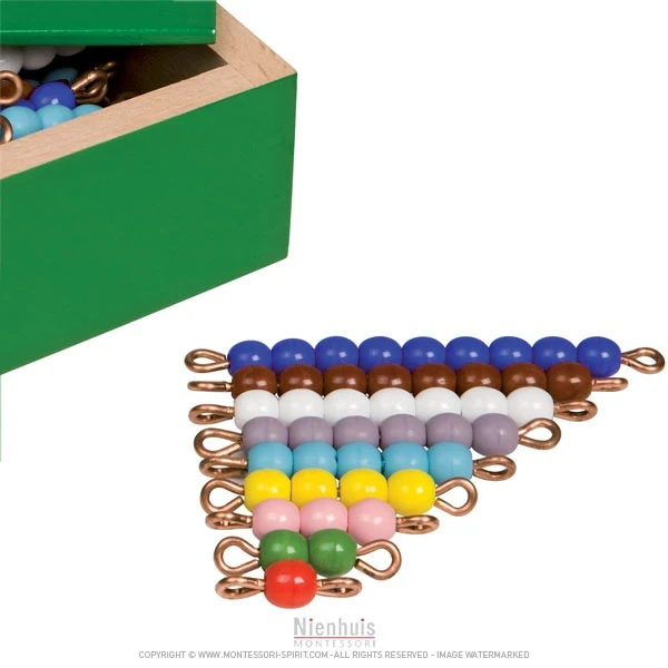 Boite de perles colorés indiv. verre X10