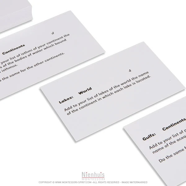 Cartes d'exercices n°2 des formes de la terre et des mers