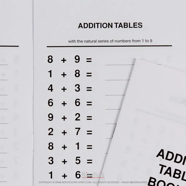 Livrets tables d'addition n°3 (x40)