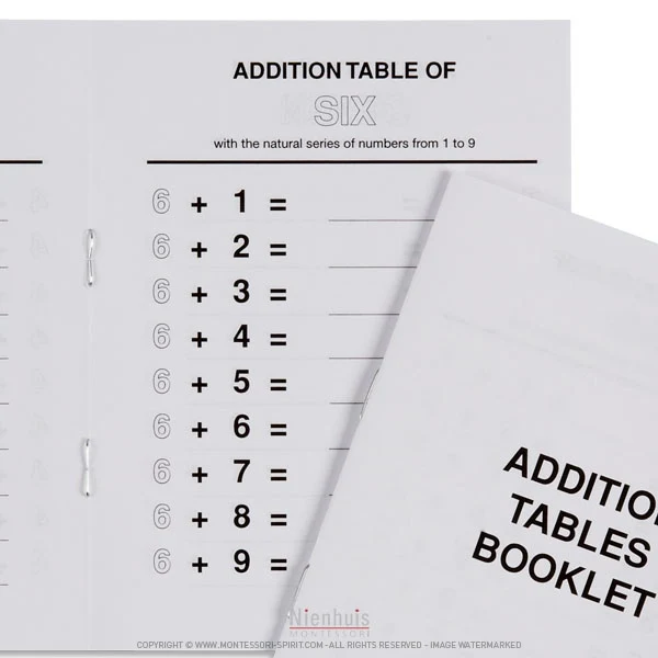 Livrets tables d'addition n°1 (x40)
