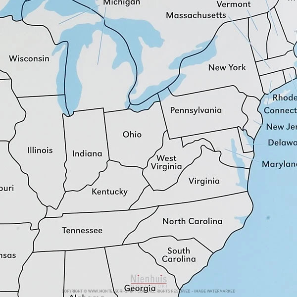 Carte de contrôle des Etats-Unis en anglais