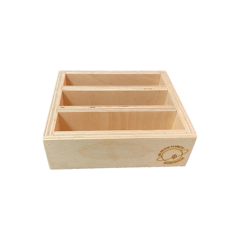 Boîte en bois - 3 compartiments alignés